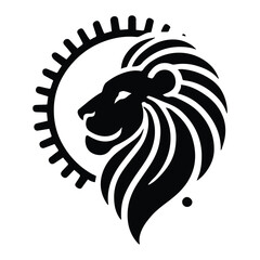 Bold Lion Face Icon Design