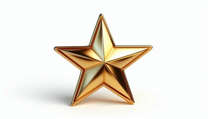 Obraz premium A majestic golden star on a white background