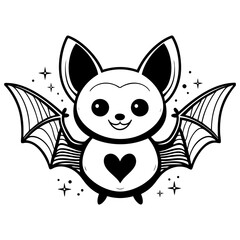 Cute Bat with Heart