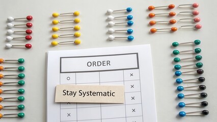 Organized Pins and Order Sheet for Effective Systematic Planning