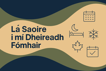 October Bank Holiday Ireland Minimal Vector Illustration