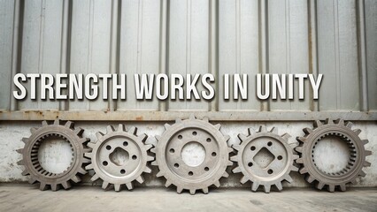 Steel Gears Display Highlighting Unity and Strength in Engineering Design