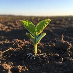 Emerging Soybean Seedling - A Symbol of Growth and Potential.