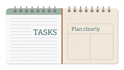 Task Management Notebook with Clear Planning Spaces for Efficiency