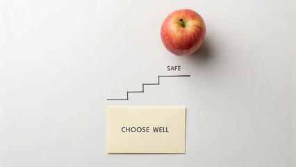 Thoughtful Decision Making Concept with Apple and Choice Signage