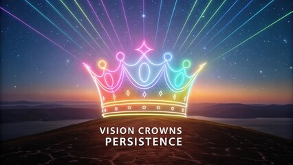 Vibrant Crown Design with Laser Lights Symbolizing Persistence