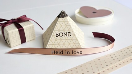 Stylish Love Gift Box with Ribbons and Elegant Design Elements