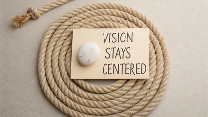 Vision Stays Centered on Stone in Natural Rope Arrangement