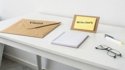 Workspace with Vision Envelope and Clear Writing Instructions