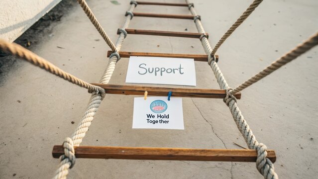 Support Ladder with Inspirational Messages for Motivation and Growth
