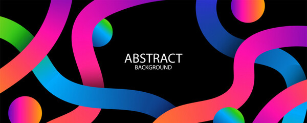 Abstract Color Lines background. with Wave Color Shapes Pattern. Rainbow Colored Fluid Graphic Elements. Posters with 3D Wavy and Spiral Ribbons, colorful waves cards, cover, flayer, cover banner.