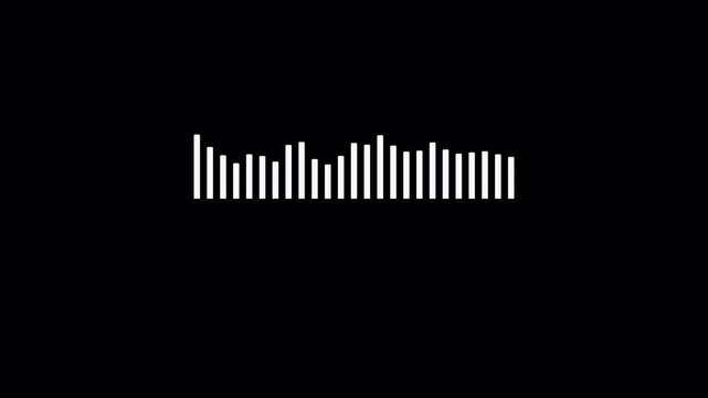 Abstract Sound Wave Audio Spectrum Animation on a transparent background, Animated Audio Waveform Spectrum Visualization with alpha channel.