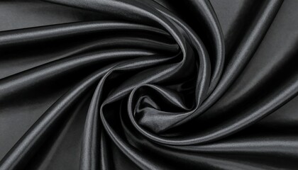 Obraz premium Close-up of smooth, swirling black fabric with elegant sheen