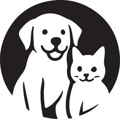PrintDog and Cat Companion Logo - Pet Friendship