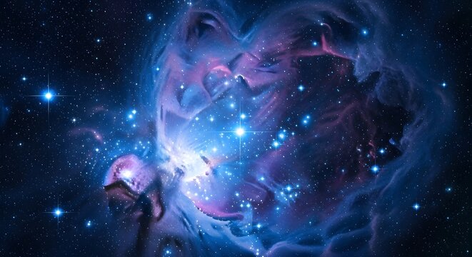 Nebula Cluster Luminous Cosmic Clouds and Celestial Depths of Space Exploration