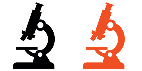 Minimalist Microscope Icon Vector Illustration. Perfect for Science, Research, Laboratory, Education, and Medical Technology Design.
