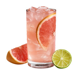 Refreshing grapefruit lime drink stylish bar bright light isolated on transparent background