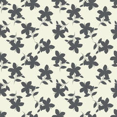 Seamless vintage floral pattern with delicate flowers and leaves for a decorative fabric textile fashion print or wallpaper design