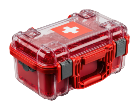 Emergency first aid kit for home use compact storage clear design isolated on transparent background - Powered by Adobe