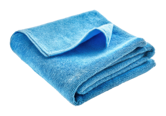 Washing action blue towel home product clean isolated on transparent background