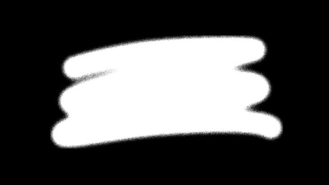 White Spray Paint Brush Stroke Animation on Transparent Background. Alpha Channel Included.