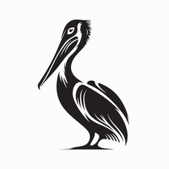 Creative Pelican Emblem Logo Vector isolated on white background