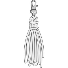 Tassel Charm With Lobster Clasp Isolated On White Background Simple Icon Design Element For Craft Projects And Accessories