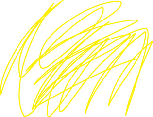 Abstract yellow scribble lines on white background, modern artistic texture design for creative backgrounds, patterns, or digital art projects.