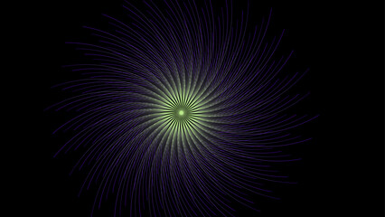 Fototapeta premium Black and purple radial graphic with a central illuminating glow and abstract light rays.