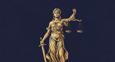 Themis - A Symbol of Justice and Law in Golden Detail.