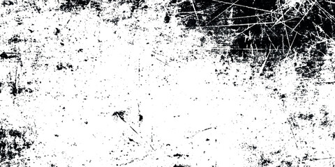 Abstract black and white grunge texture background with a distressed, scratched, and splattered appearance.