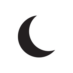 Crescent Moon Icon Silhouette Vector Art