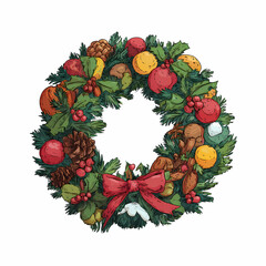 Celebrate the season with this festive wreath perfect for adding a touch of holiday cheer to any door or wall A symbol of welcome and joy!