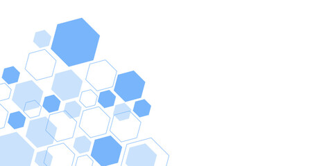 Abstract blue hexagon shape for frame illustration design