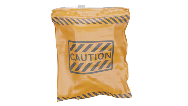 3d rendering zip lock biohazard