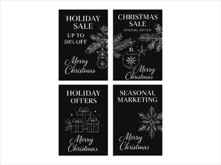 Elegant Gold Line Art Christmas Design
