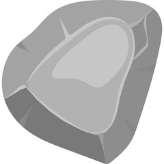 Top View of a Stylized Pond Surrounded by Gray Stones With a Light Gray Water Surface Outdoor Element for Garden or Park Design