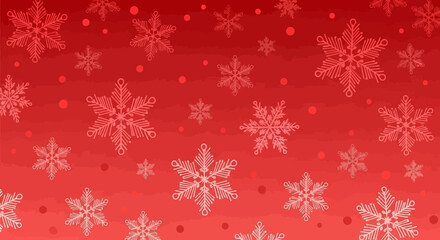 Festive Snowflake Pattern on Red Background Winter Holiday Graphic for Celebratory Designs