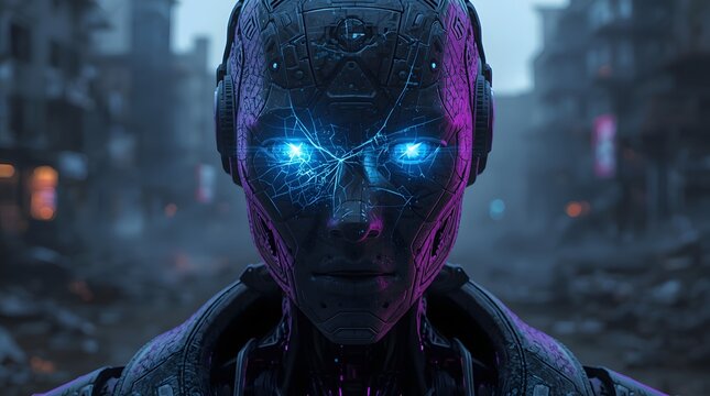 ai futuristic robot portrait