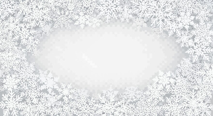 Winter Wonderland A Delicate Frame of Snowflakes Against a Soft White Backdrop