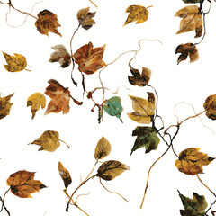 creative seamless pattern with abstract tropical leaves. colorful summer background. botanical leaf pattern design for allover print. maple leaf pattern.
