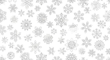 Elegant Silver Snowflake Pattern on White Background
