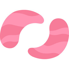 Two Pink Curved Shapes Abstract Vector Art With Stripes Of Various Pink Shades Against Transparent Background Minimalist Graphic Design