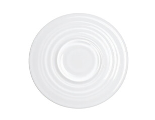 Elegant White Ceramic Plate with Subtle Circular Texture Design.