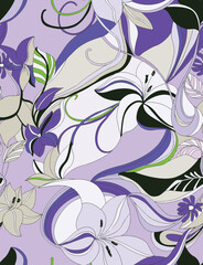 Ethnic colorful doodle texture. Curved doodling background. Abstract Flower, Seamless Pattern, Traditional Flower, Wallpaper, illustration, Vector, Beautiful, Backdrop, Ethnic, textile Print.