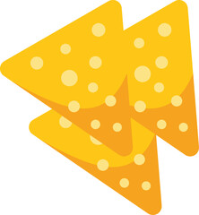 Two crunchy and crispy tortilla chips made with corn flour are overlapping, creating the perfect snack