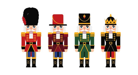 Festive Nutcrackers in a Row Colorful Christmas Decorations