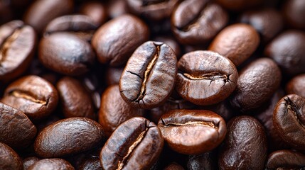 Fototapeta premium Close-up of roasted coffee beans (1)