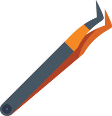 Professional tweezers for eyelash extension lying diagonally on white background