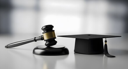 Law Degree and Graduation Cap